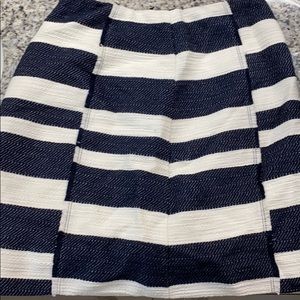 Navy and white mini skirt